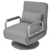 Swivel Chair and Sofa Bed Light Grey Fabric vidaXL