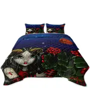 Cool Zodiac Art Aries Night Girl Coverlet