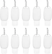 DECORNIJIA 10pcs Travel Lotion Containers with Hook Buckles Portable Empty Bottles for Toiletries Shampoo and Cosmetics for Hiking Camping and Outdoor Activities