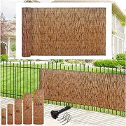 Patio Privacy Fencing, Outdoor Bamboo Fencing, Balcony Privacy Screen, Natural Reed Fence, Fence Rolls, Sun Shade, Waterproof, Breathable, for Indoor/Outdoor(183 * 900cm(6 * 29.5ft))