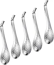FUNNETOYU Pcs Food Strainer Ladle Spoon Set Caviar Serving Utensils Stainless Steel Colander Spoons for Home Restaurant