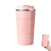 Stainless Steel Vacuum Insulated Coffee Mug Thermal Cup With Splash Proof Sliding Lid-Pink