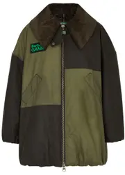 Barbour X Ganni Panelled Waxed Cotton Bomber Jacket - Khaki - 12 (UK12 / M) 12 (UK12 / M)