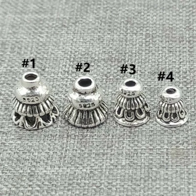 10pcs of Sterling Silver Bead Caps Spacer for Bracelet