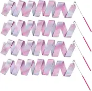 BESPORTBLE 4pcs Gymnastics Ribbon Kids Dance Kids Wand Ribbon Dancer Dancing Ribbons Dance Ribbons Gymnastic Bars for Kids Dance Streamers for Kids Stick to Rotate Wrist Silk and Fiberglass