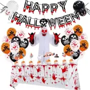 Halloween Party Decorations, Spider and Skull Ghost Tablecloth & Cake Topper Set