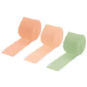 Chiffon Ribbon 1.5" x 10 Yard Fringe Ribbon, Beige/Green/Light Orange