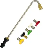 Frunimall Gutter Cleaning Tools for Karcher K2 K3 K4 K5 K6 K7, Pressure Washer Extension Wand Gutter Cleaner Lance with 5 Pcs Spray Nozzles for Pressure Washer Water Broom Undercarriage Cleaner (U)