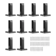 Square Glass Clamp Set - 10 PCS for 0.31"-0.47" Panels, Rust-Resistant Black