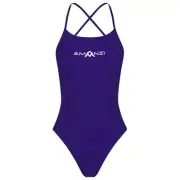 Amanzi Blueberry Tie Back Girls One Piece Swimwear, Girls Swimwear