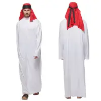 在飛比找蝦皮購物優惠-成人 Sheik 化裝服裝男士伊斯蘭風格長袍萬聖節滑稽颱風角