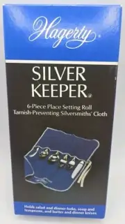 Hagerty Silver Keeper 6 Piece Place Setting Roll Anti Tarnish Silversmith Cloth