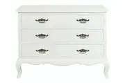CT French Provincial Solid Timber 3 Drawer Dresser - White