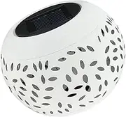 SUPVOX Solar Garden Lights Outdoor Decorative Iron Crafted White Ceramic Solar Lantern Yard Patio Adornment