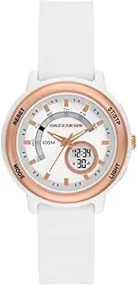 [Skechers] Women's Salerno Analog-Digital White Silicone Watch, White