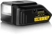 USB Adapter Charger for 20V Battery Dual USB Charger&12V DC Por & LED Work Light