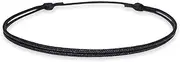 [Luck Strings] Thin Black Cord Bracelet for Men Women Teen Unisex Adult - Waterproof Nylon Surfer String Friendship Bracelets Summer Beach Accessories, one size - adjustable from 5" to 10" inches, Nylon, no gemstone