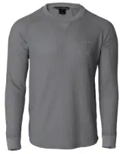 Banded Grey Cliff Waffle Long-Sleeve Slate Top
