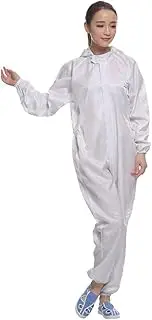 [Zoolfix] ESD Anti-Static Hooded Coverall, Lab Zip Jumpsuit Spray Paint Work Clothes for Dust-Free Workshop, Clean Room,Lab