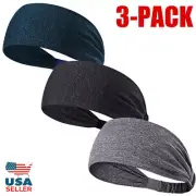 3 Pcs Men's Hair Head Band Sweatband Headband Stretch Women Wrap Elastic Sports