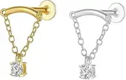[AGDGV] Hidden Helix Earring Dangle Drop Tassel Chain Earring Copper Hidden Spiral Earrings Floating Helix Jewelry
