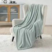 Fleece Blanket Twin Blanket Jadeite - 300GSM Soft Twin (60" x 80") Sage Green