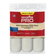 Wooster Roller Cover 9 in x 1/2 in High-Density Polyester/Wool Fabric (3-Pack)