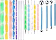 Nail Art Emboss Ball Tool Piece, Dotting Tool Set with Mandala Tool, 17pcs Set, Multicolour