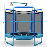 Costway 143-163cm 3-in-1 Game Trampoline Seamless w/Enclosure Net Spring Pad In/Outdoor Rebounder Gift