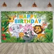 Jungle Animal Theme Background Birthday Party Decorations, Cute Wild Animal Elem