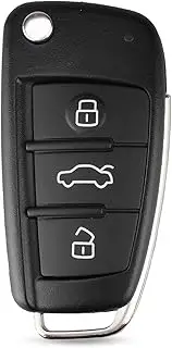 FLJKCT Car Key Shell 3 Button Folding Flip Remote Key Shell Case,for Audi A6L Q7 A2 A3 A4 A6 A6L A8 TT 2008 2009 2010 2011