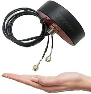 CompuPort LTE Puck Antenna MIMO Omni-Directional with Dual-Diversity 3' SMA Male Connector Cables Designed to Work with Sierra Airlink, Teltonika, Microhard, DiGi, or Any SMA modems