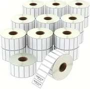BETCKEY - 1.5" x 0.5" File Folder & Address Labels Compatible with Zebra & Rollo Label Printer,Premium Adhesive & Perforated[20 Rolls, 47000 Labels]