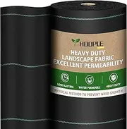 HOOPLE 3ftx150ft Heavy Duty Weed Barrier Fabric, Woven Polypropylene Landscape Fabric for Weed Control | Durable Weed Block Ground Cover, Garden & Driveway Fabric | Commercial Grade Landscaping Fabric