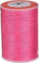 uxcell Round Leather Sewing Waxed Thread, 55m / 60 Yards Wax Polyester String, 0.8mm Waxed Stitching Cord for Leather Crafts, Bookbinding, Bracelets Braided, Rose