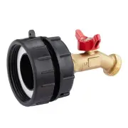 275 330 Gallon IBC Tote Tank Adapter 2.44" Fine Thread+ Lead-Free Water Shut-...