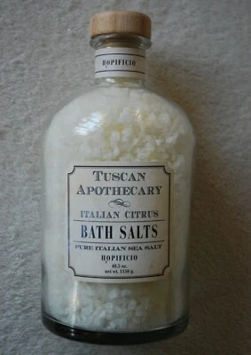 Hopificio Tuscan Apothecary Bath Salts Large Glass Bottle Italian Citrus 1150g