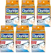 Clearwipe Lens Cleaner (6 x 60p) - 360 Wipes - Effective Streak-Free Cleaning for Glasses, Screens, and Lenses