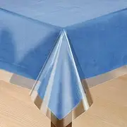 54X120 Inch / 1.37 * 3.05m Clear Vinyl Tablecloth Protector Waterproof/Oil-Proof Rectangle Plastic Transparent Sheet Table Cover