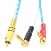 RCA phono male black to bananas plug elbow Audio amplifier speaker cable 1~16FT