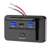66W 12V Panel Wall Mount QC3.0+PD3.0+QC3.0 USB Outlet Socket Outlet for4547
