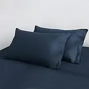 Triton Linen 100% Linen Pillow Cases Standard Size 20x26 Inch Set of 2 - Washed French Natural Flax Ultra-Soft & Breathable Bedding Pillowcases(Navy, 20 x 26 Inch)
