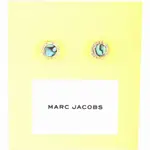 MARC JACOBS THE MEDALLION 霓彩鋯石圓牌徽章穿針式耳環(金色)