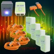 4X 4 USB PORTS HUB WALL ADAPTER+10FT CABLE POWER CHARGER SYNC ORANGE GALAXY TAB