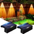 Solar Fence Lights Outdoor, Waterproof LED Wall Light, 2 Pack