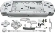 New Replacement PSP 2000 Console Full Housing Shell Cover Case with Buttons Screws Set-White.