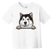 Alaskan Malamute Dog Breed Popping Up Cute Infant Toddler T-Shirt
