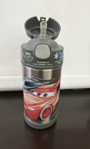 Thermos Funtainer Water Bottle with Straw - 12 oz CARS 3, Stainless Steel - NEW