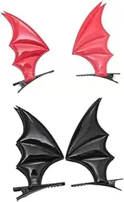 Bat Wing Hair Clips Black Red Devil Wings Hair Clip Costume Cosplay Halloween Decorations Hair Accessories for Women Girls 4 Pcs Bats Hair Barrettes Gothic Bat Wing Hairpins