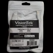 VisionTek 900862 Lightning to USB-A Male to Male MFI Cable 1 m